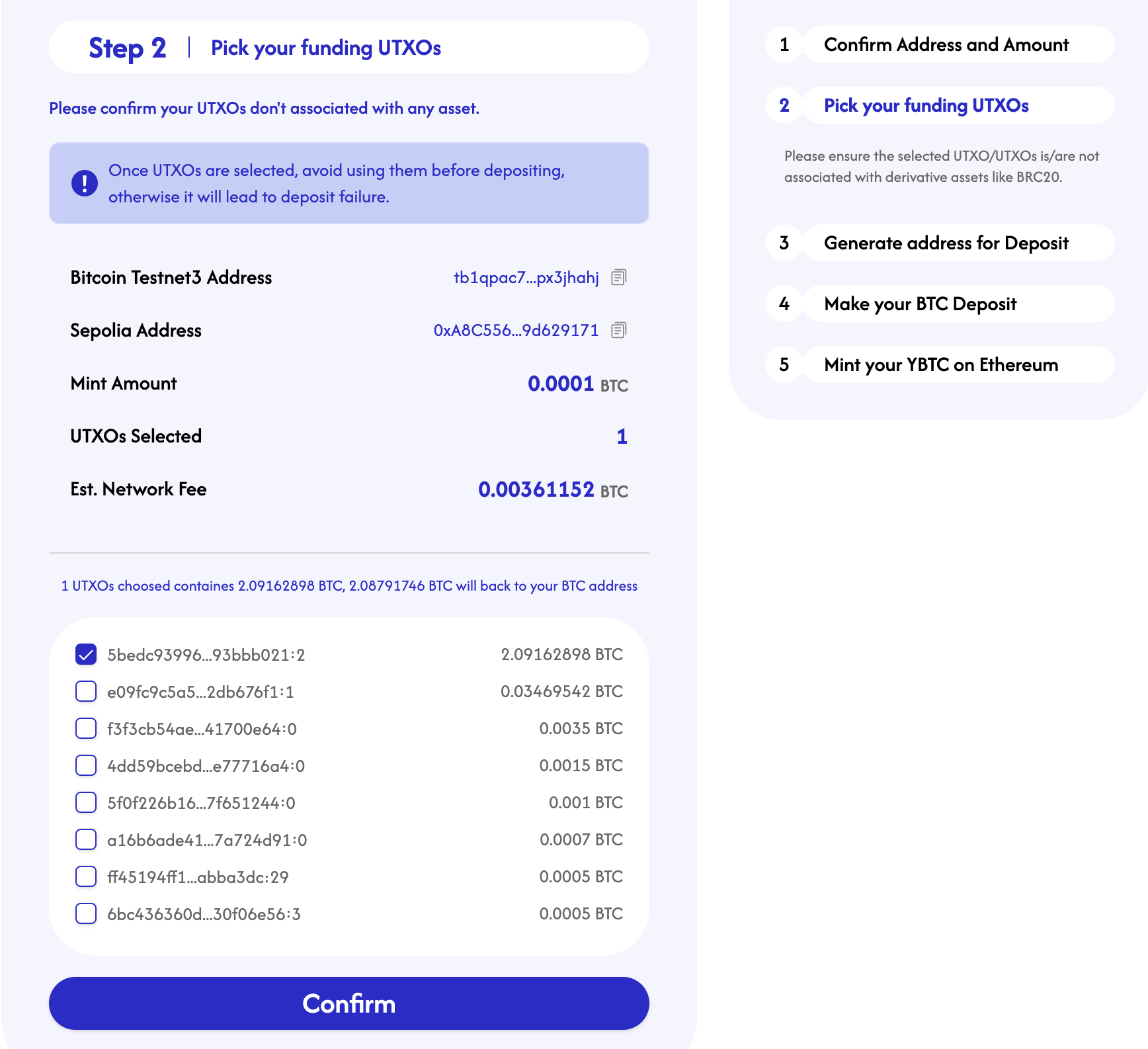 Pick your funding UTXOs